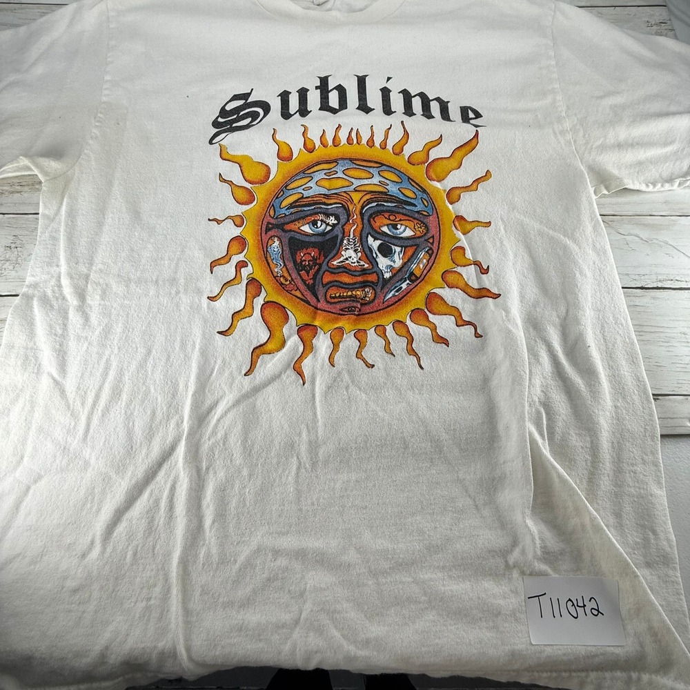 Sublime Band T Shirt Mens Large White 40oz to Freedom Sun Graphic Alstyle Tee